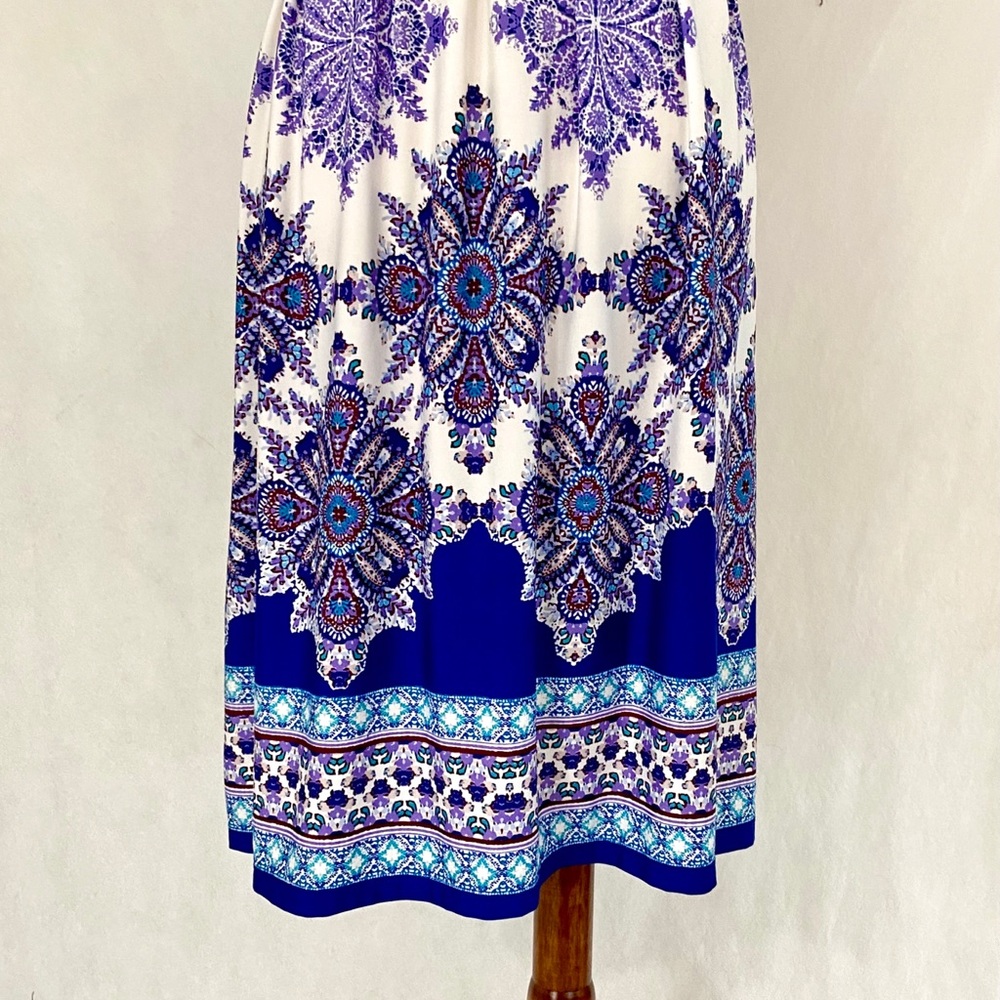 Shelby Palmer Paisley Jersey Knit Fit-Flare Dress - Picture 3 of 11